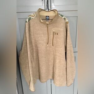 Under Armour Men's Tan 1/4 Zip-Up Sweater